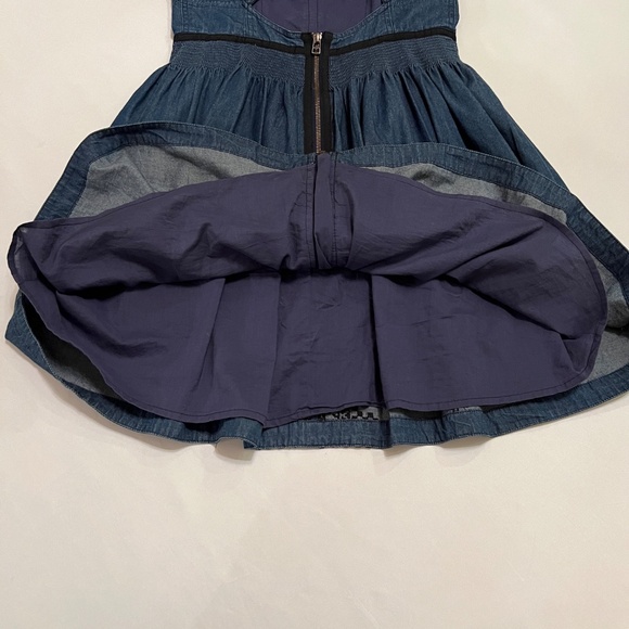 Free People New Romantics Denim Dress Sz 8 - Picture 7 of 15